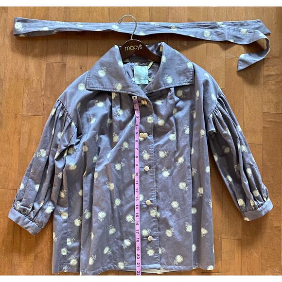 ELEVENSES Kimono Women's Medium Anthropologie Jacket Lila Dotted Trench Jacket - Picture 8 of 10
